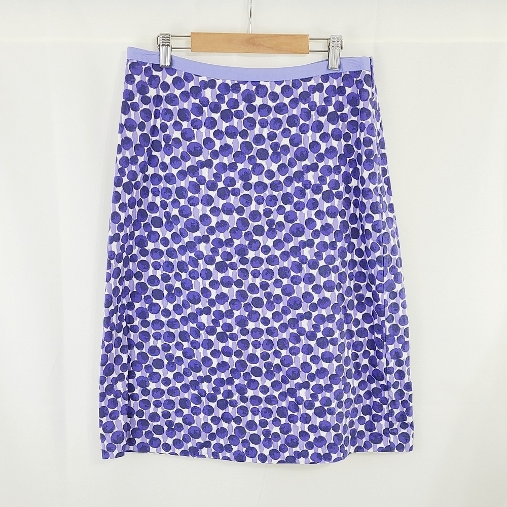 Boden violet blue purple a-line skirt abstract size 8 Long